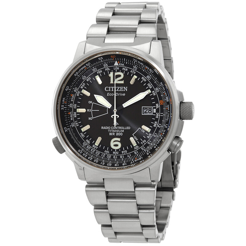 Citizen Perpetual World Time GMT Eco-Drive Black Dial Men's Watch