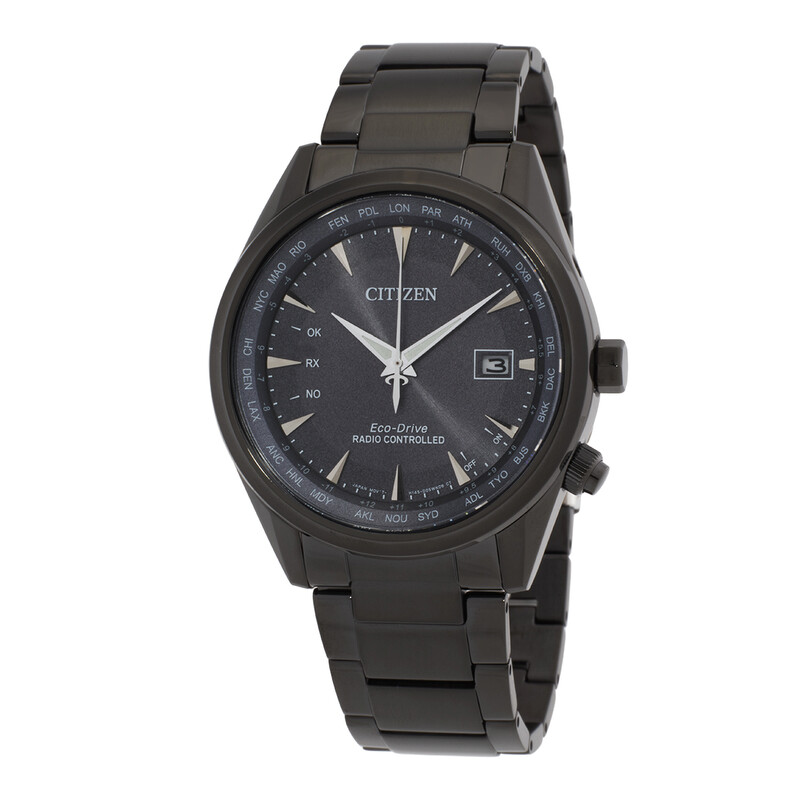 Citizen Perpetual World Time GMT Eco-Drive Black Dial Men's Watch
