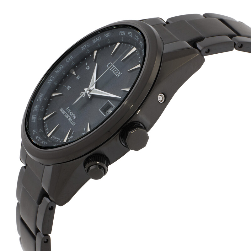 Citizen Perpetual World Time GMT Eco-Drive Black Dial Men's Watch