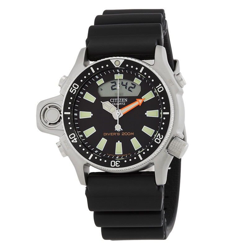シチズン プロマスター アクアランド (JP2000-08E) Citizen Promaster Aqualand Quartz Analog-Digital Black Dial Men's
