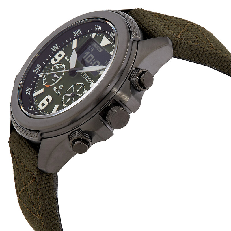 Promaster Digital Citizen Promaster Land Analog-Digital Green Dial Men's Watch JV1005-02W ...