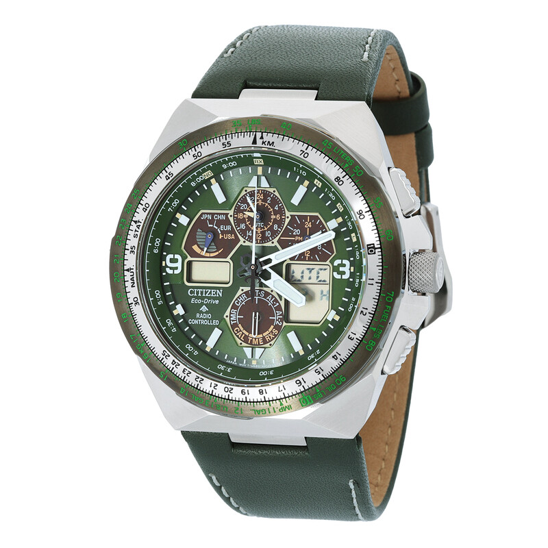 Citizen Promaster Skyhawk A-T Chronograph Green Dial Men's Watch