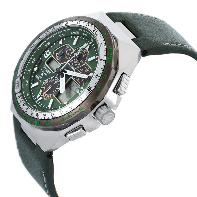 Citizen Promaster Skyhawk A-T Chronograph Green Dial Men's Watch