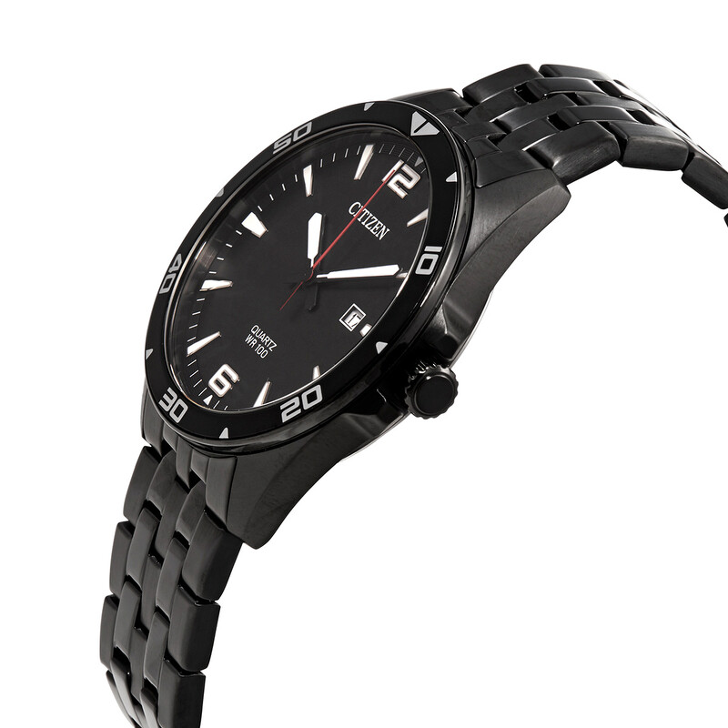 Citizen Quartz Black Dial Black-plated Men's Watch BI5055-51E