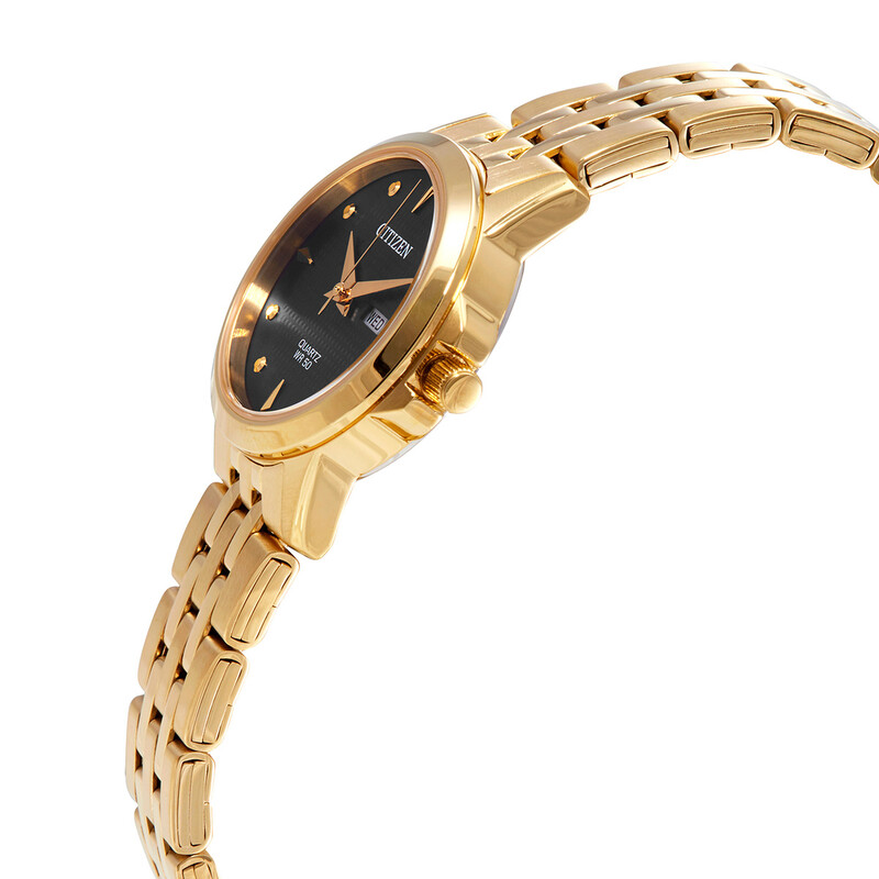 Citizen Quartz Black Dial Gold-tone Ladies Watch EQ0603-59F  display picture 3