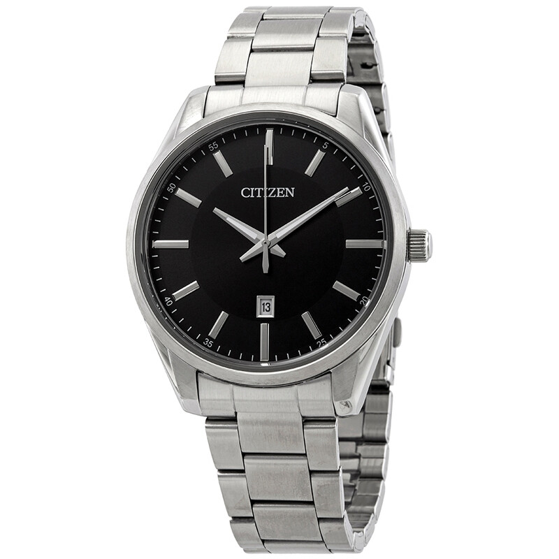 Citizen Quartz Black Dial Stainless Steel Men's Watch BI1030-53E