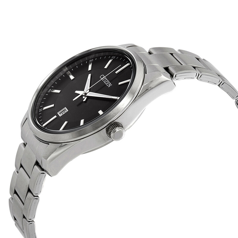 Citizen Quartz Black Dial Stainless Steel Men