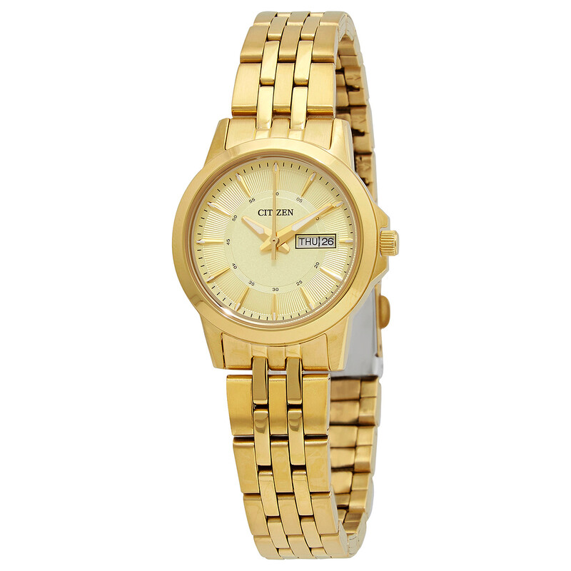 Citizen Quartz Gold Dial Yellow Gold-tone Ladies Watch  display picture 3