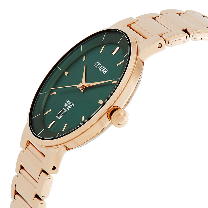ぴー吉 Citizen Quartz Green Dial Men's Watch BI5123-52X - Watches - Jomashop