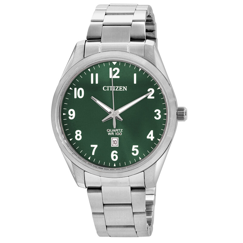 緑子 Citizen Quartz Green Dial Stainless Steel Men's Watch BI1031-51X