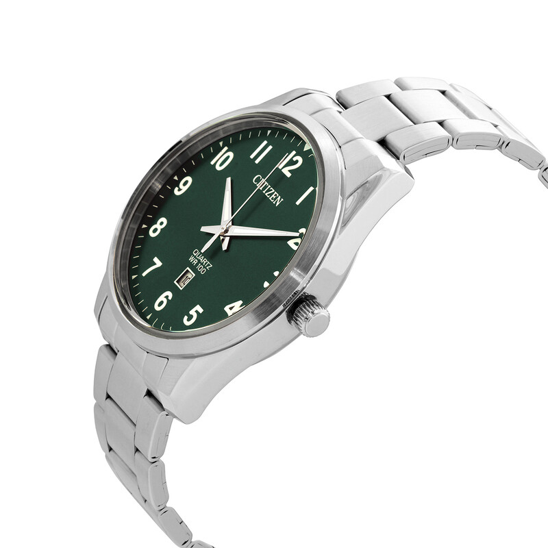 Citizen Quartz Green Dial Stainless Steel Men's Watch BI1031-51X