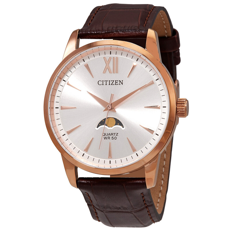 Citizen Quartz Moon Phase Silver Dial Men's Watch AK5003-05A
