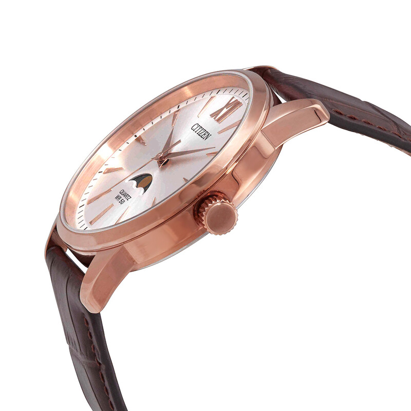 Citizen Quartz Moon Phase Silver Dial Men's Watch AK5003-05A