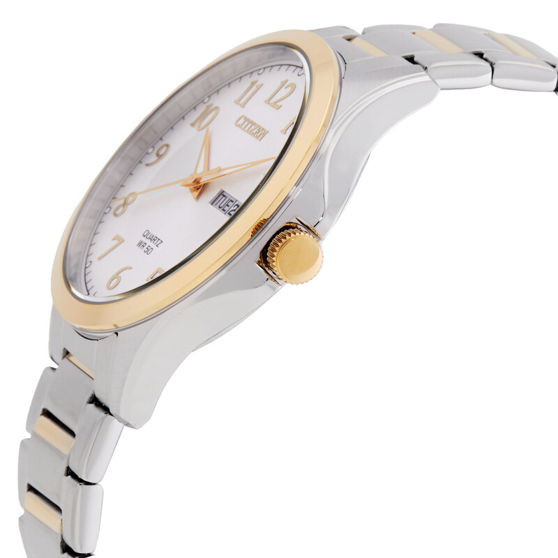 Citizen Quartz Silver Dial Two-Tone Men display picture 3