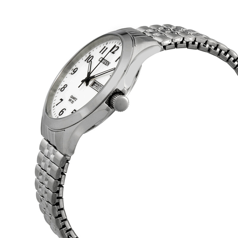 Citizen Quartz White Dial Stainless Steel Men's Watch BF5000-94A