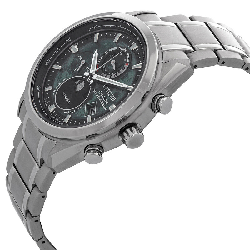 Citizen Radiocontrolado Perpetual Chronograph Quartz Green Dial