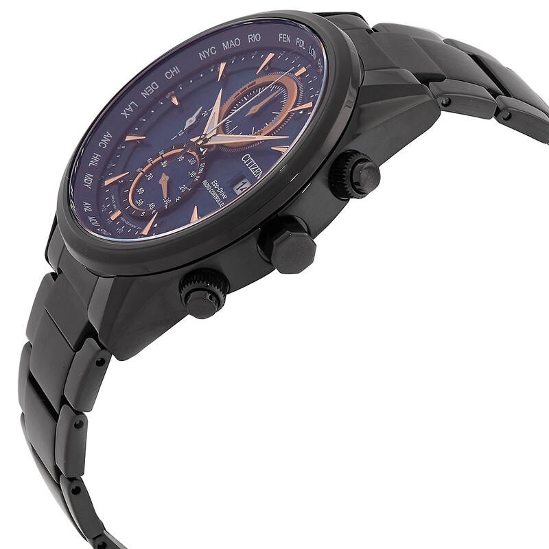 Citizen Radio-Controlled World Time Chronograph Blue Sunray Dial