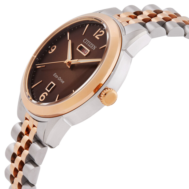 Citizen Rolan Eco-Drive Brown Dial Two-Tone Men's Watch AW0156-57X