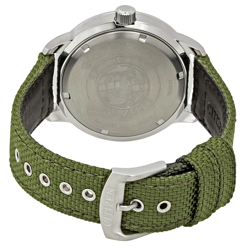Citizen Solar Black Dial Green Nylon Men's Watch BM7390-22X