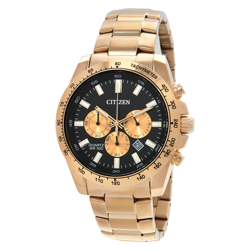 Citizen Sports Chronograph Quartz Black Dial Men's Watch AN8233