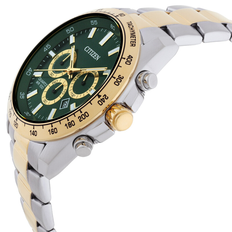 Citizen Sports Chronograph Quartz Green Dial Men's Watch AN8234
