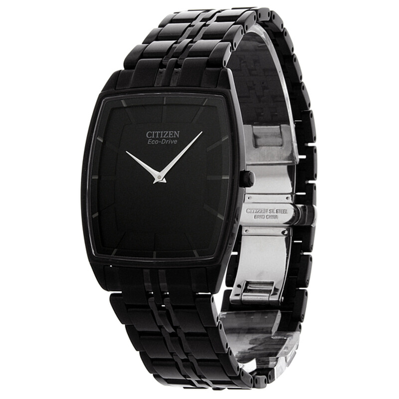 Citizen Stiletto Eco-Drive Black Dial Black IP Stainless Steel