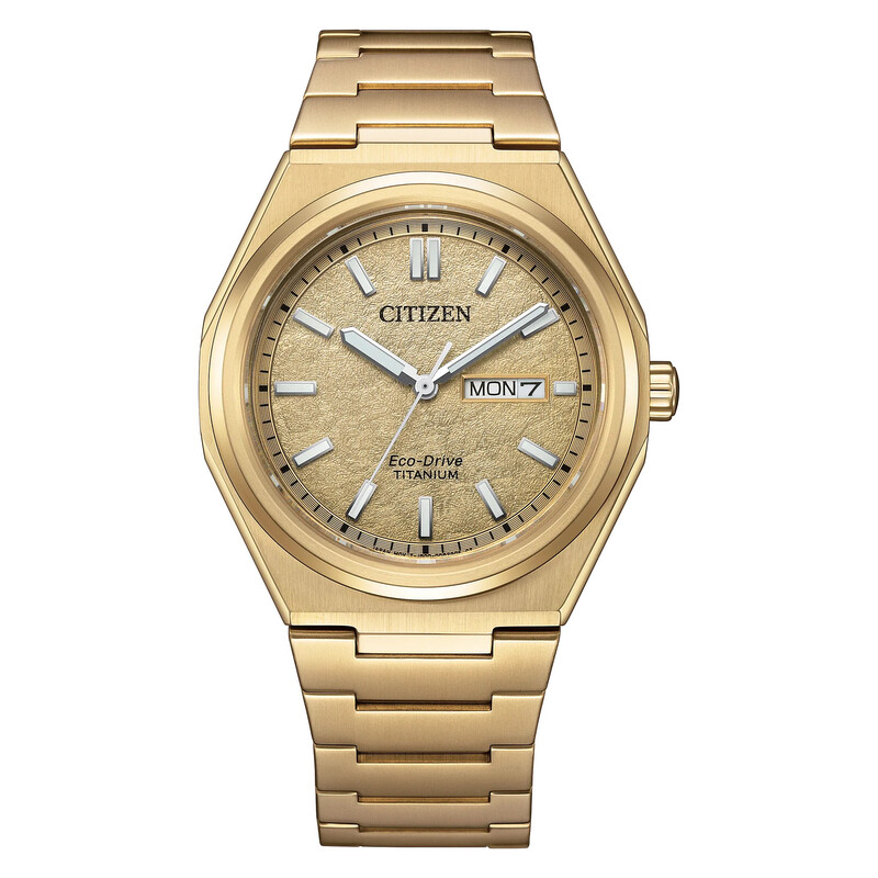 Citizen Zenshin Gold Dial Men's Watch AW0132-55P 013205176173