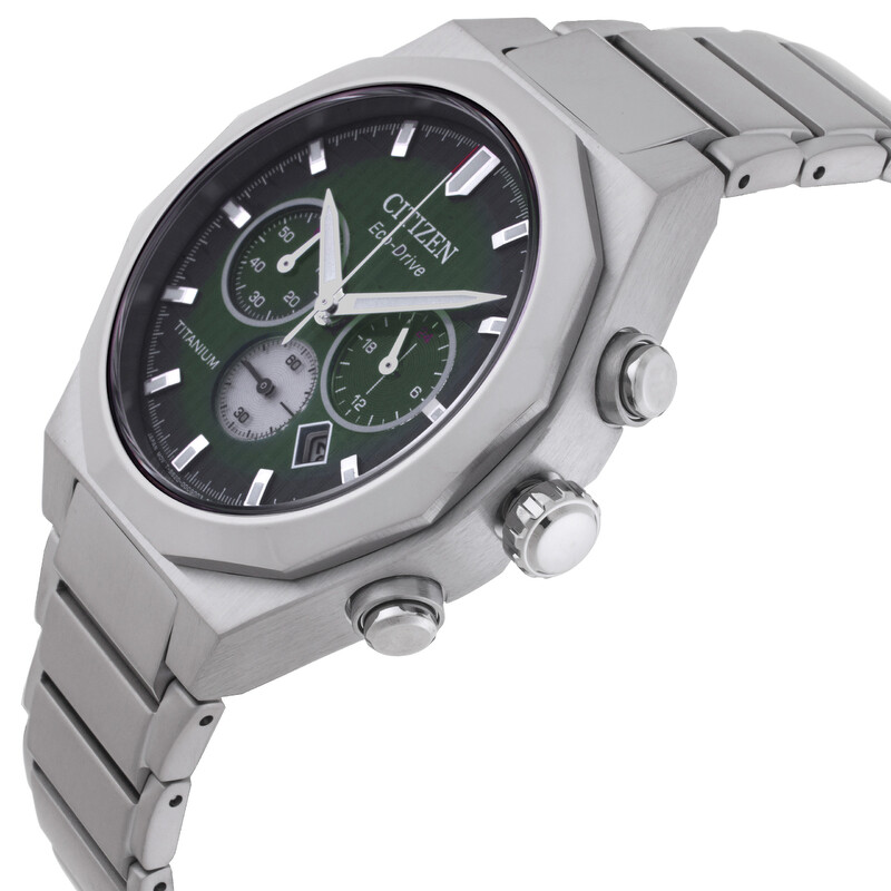 Citizen Zenshin Senkei Chronograph Green Dial Men's Watch CA4691