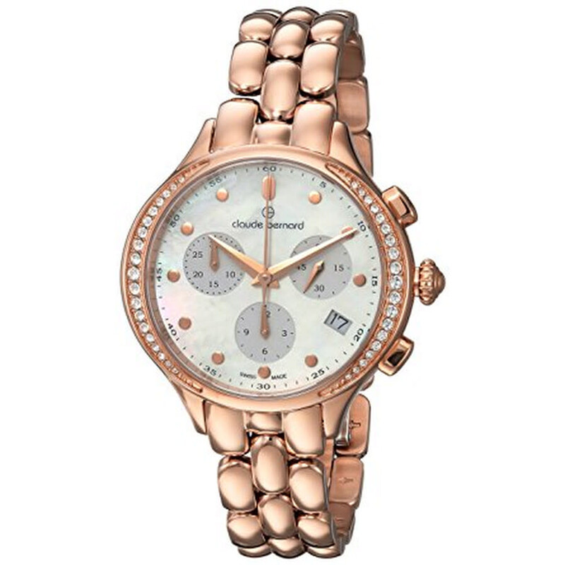 claude bernard dress code ladies watch Claude Bernard Dress Code Mother of Pearl Dial Chronograph Ladies Watch  10232 37RPM NAIR