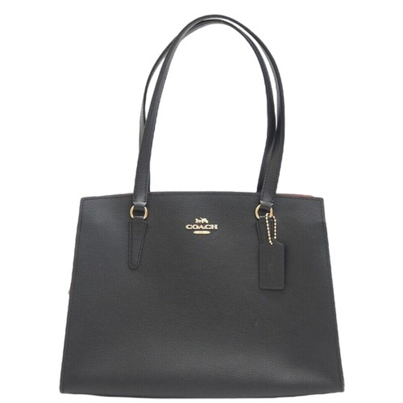 Coach Black Leather Tatum Carryall C4078 BLK 195031265679