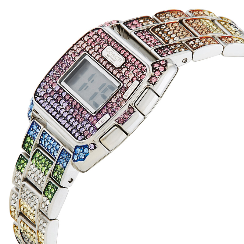 Coach Silver Square Watch with Multicolor Striped Band COACH Cary Rainbow Bracelet Watch, 34mm - Stainless Steel | eBay main image 3