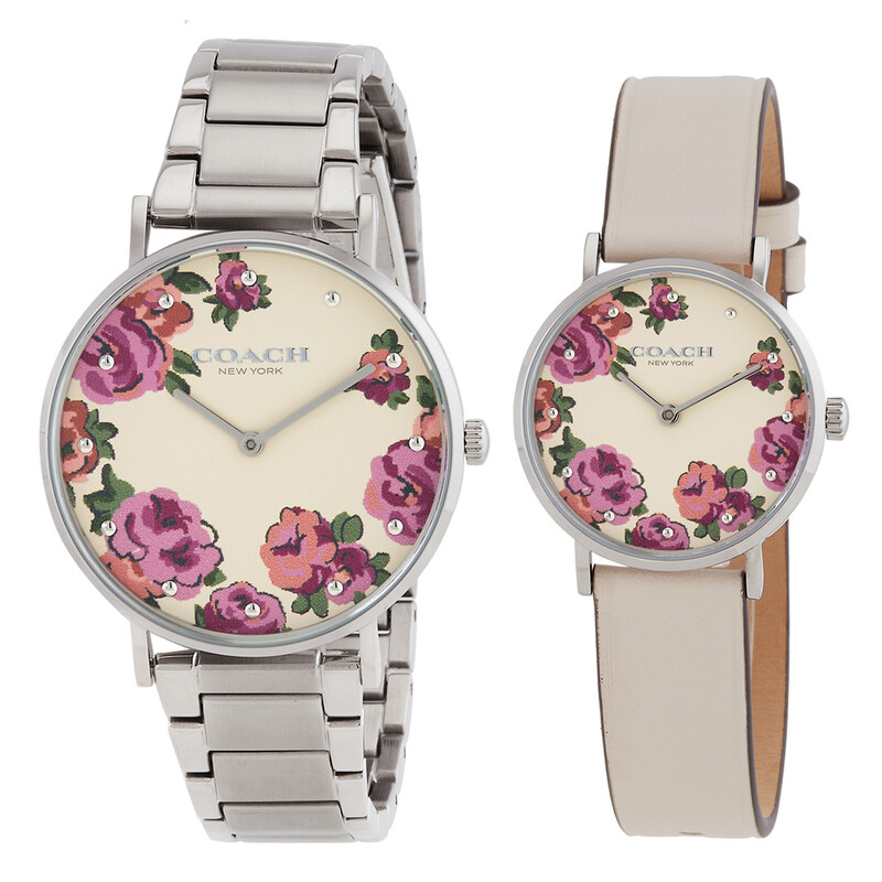 Coach Flower Dial Quartz Perry Gift Set Watch 14000094 - Watches