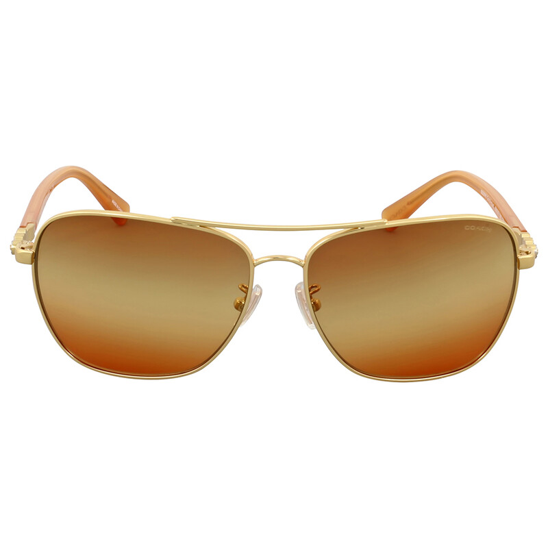 Coach Gold Metal Square Sunglasses HC7073B-9305W8-59  display picture 2