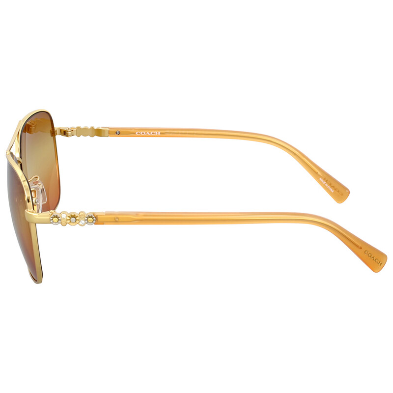 Coach Gold Metal Square Sunglasses HC7073B-9305W8-59  display picture 2