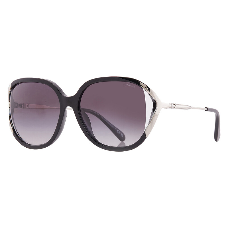 Coach Gradient Grey Oval Sunglasses HC8396U 50028G 56 725125501736