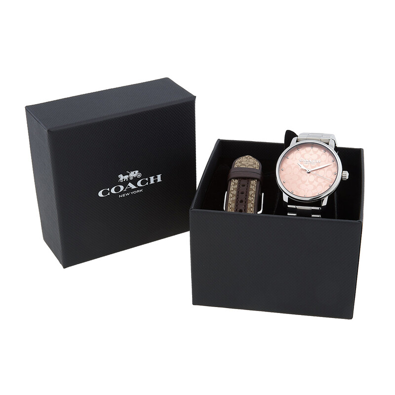COACH コーチ/グランド/レディース/クオーツ/替ベルト付/14000088/CA.*************/Aランク/20【中古】 COACH（コーチ） 時計 ステンレススチール レザー ジャガード