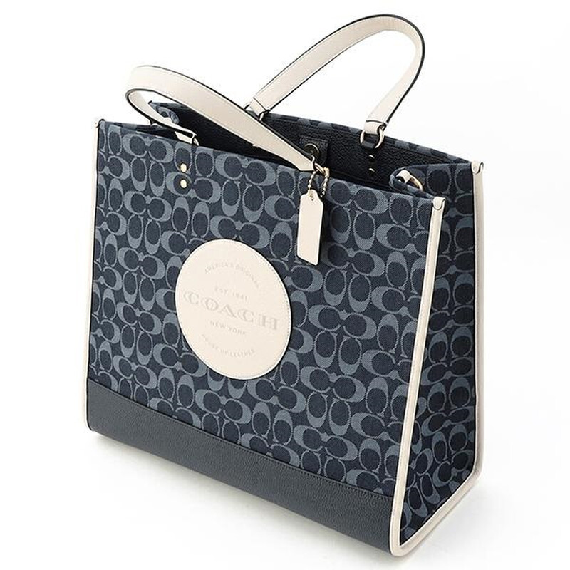 Coach Ladies Dempsey Tote 40 In Signature Denim With Coach Patch