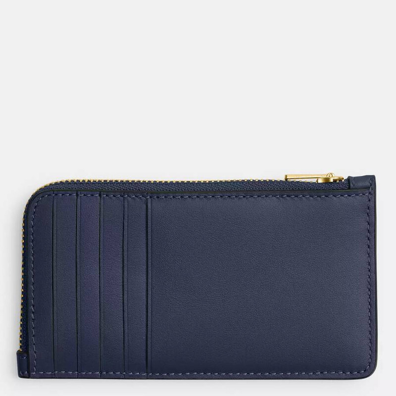 Coach New York Zip Leather Card Case CZ112 B4/NV 198685056938