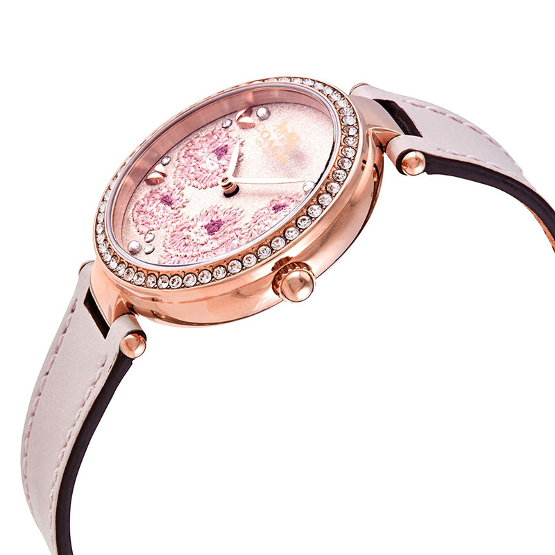 Coach Park Quartz Crystal Rose Gold-tone Floral Dial Ladies 