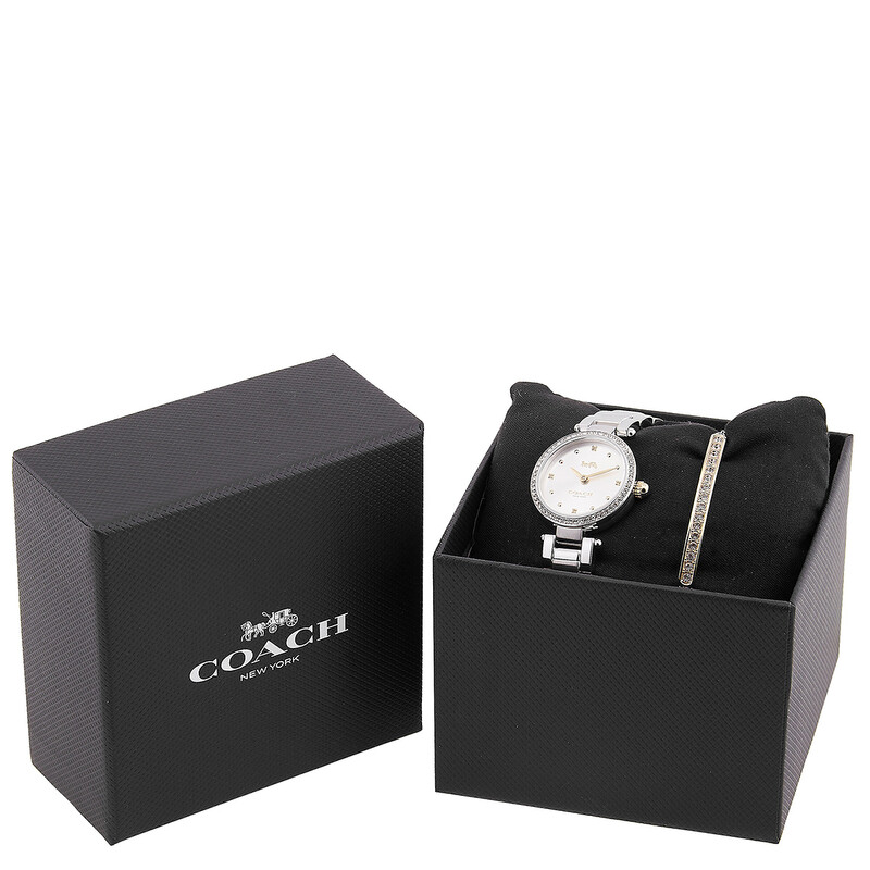 Coach Park Quartz Crystal Silver White Ladies Watch 14000092  display picture 1