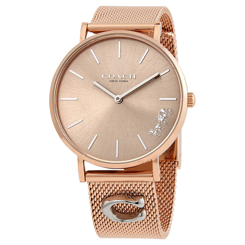 Coach Perry Quartz Silver-toned Sunray Ladies Watch 14503338 ...