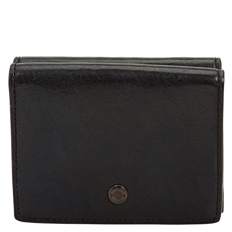 Coach Soft Leather Trifold Origami Coin Wallet 76299 BLK