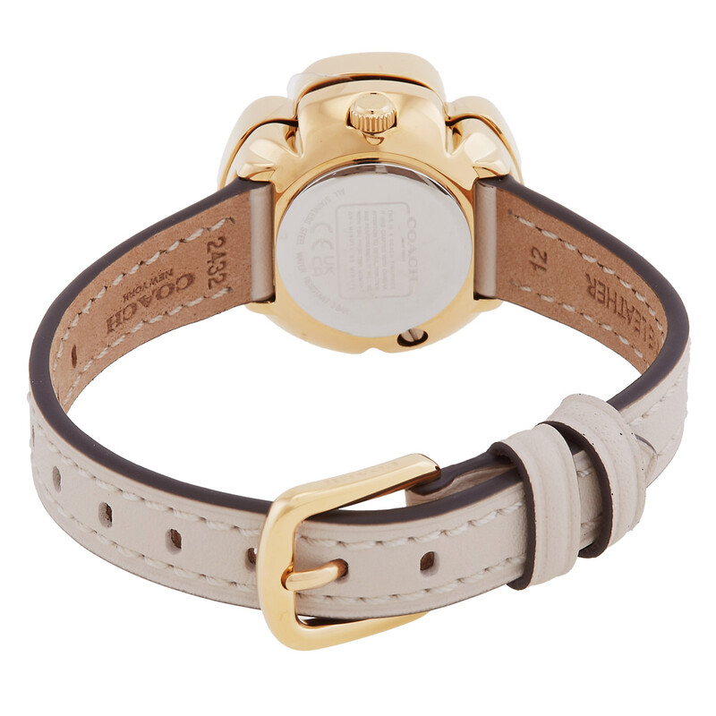 Coach Silver Dial Watch with Floral Cream Leather Strap s-l400.jpg main image 3