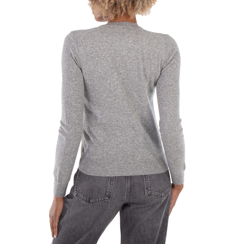 Comme Des Garcons Black Heart Logo Cardigan In Grey, Size X-Small