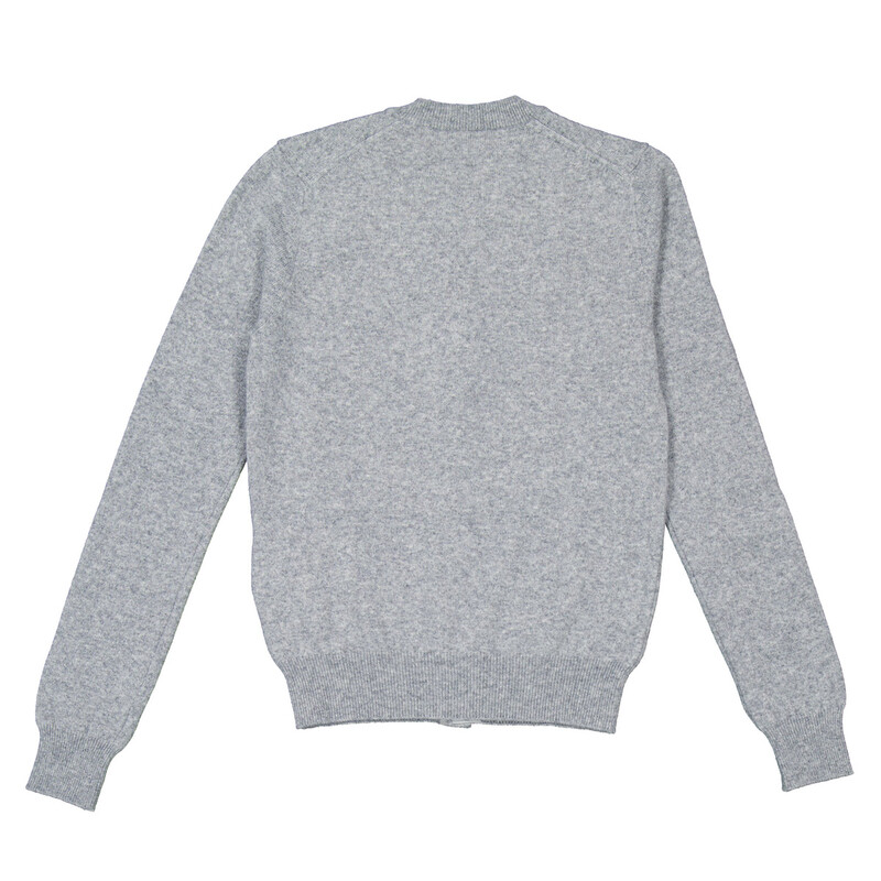Comme Des Garcons Black Heart Logo Cardigan In Grey, Size X-Small