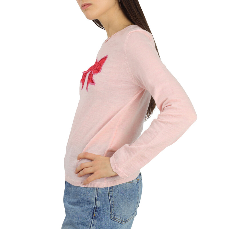 Comme Des Garcons Girl Long Sleeve Bow Embroidered Sweater, Size X
