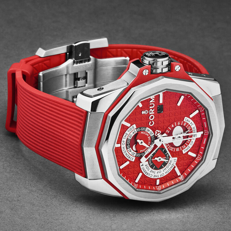 Red Corum Corum Admiral Cup Chronograph Automatic Red Dial Men's Watch 277.101.04 ...