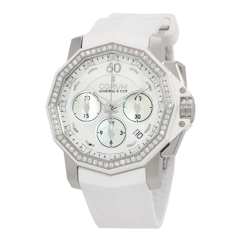 Corum Admirals Cup Chronograph Automatic Diamond White Mother of