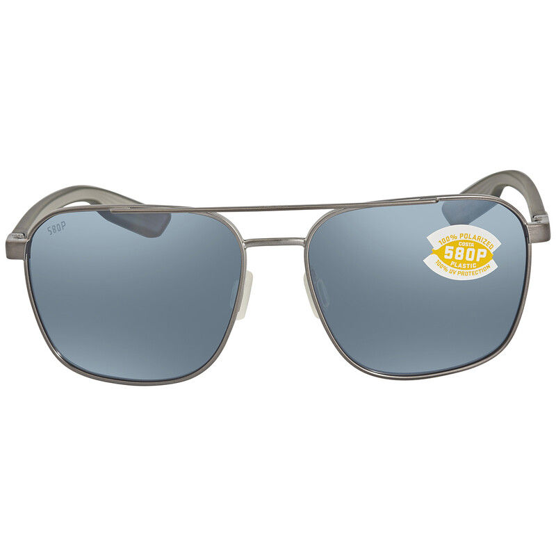 Costa Del Mar Wader Grey Silver Mirror Polarized Polycarbonate