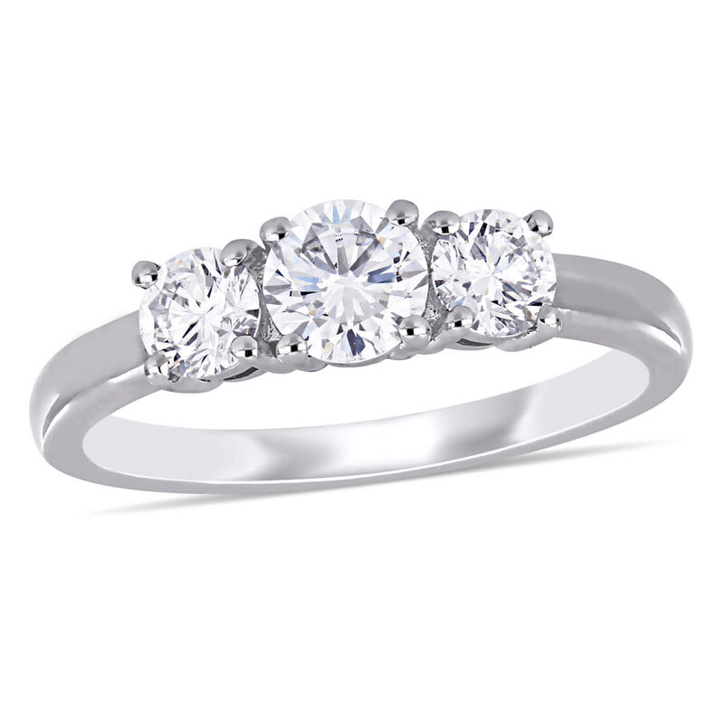 Created Forever 1 CT TW Lab Created Diamond 3-Stone Engagement Ring in ...